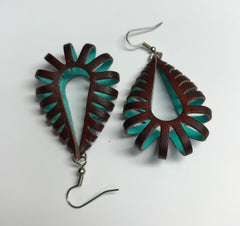 Katy style earrings dark brown and turquoise