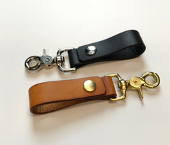Brown and black leather key chain